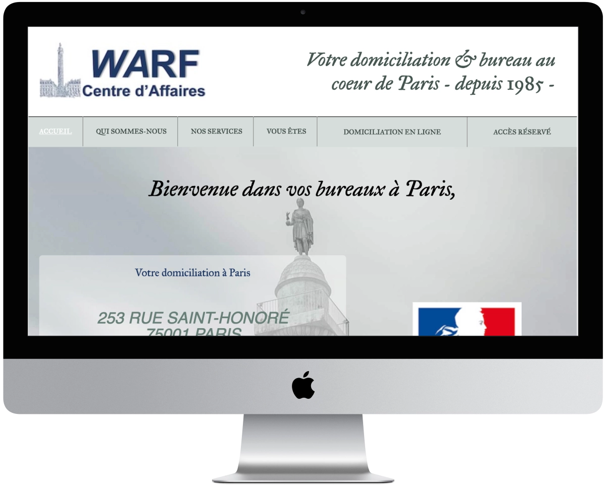 visuel site internet sur mesure WARF